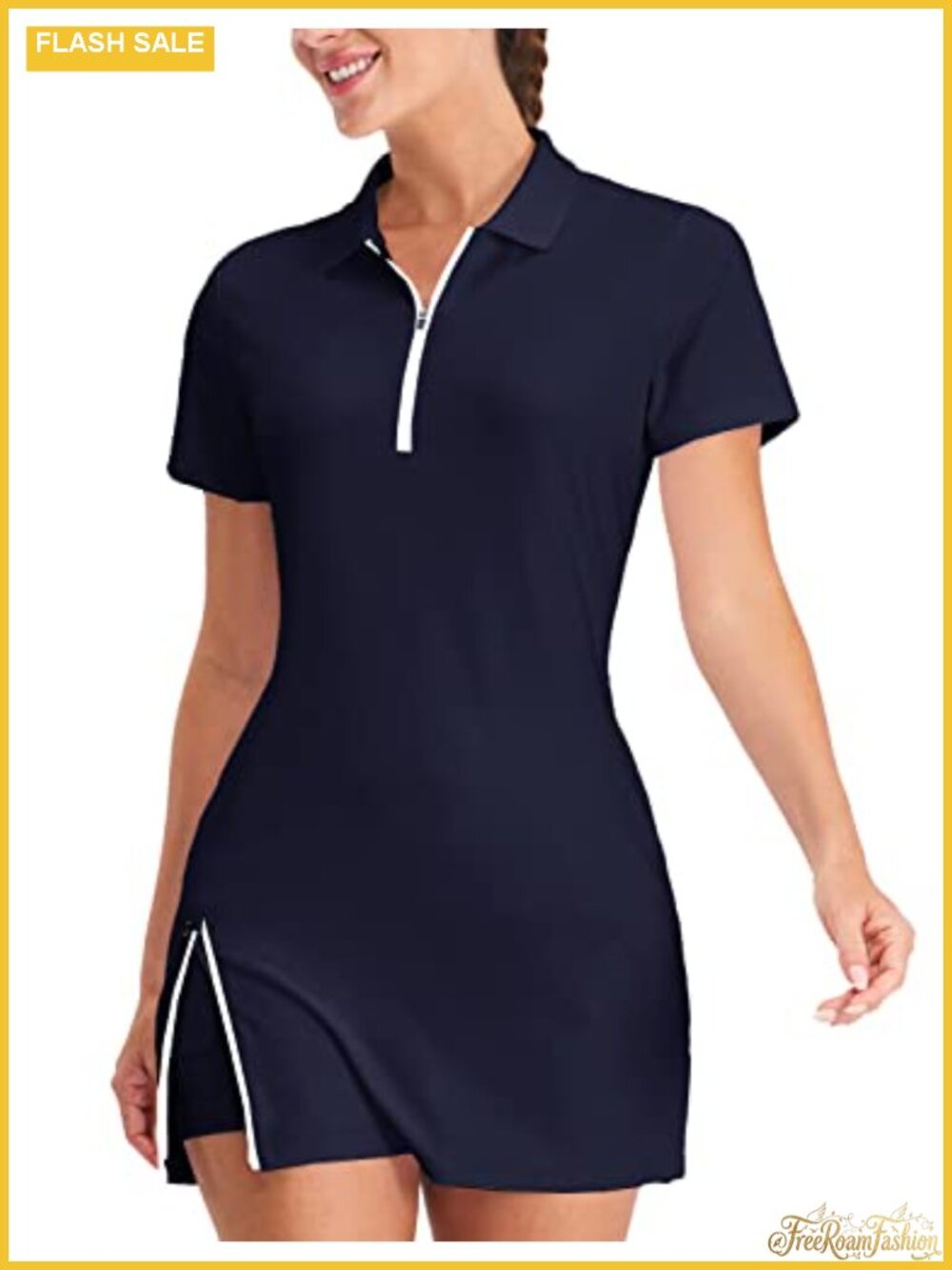 Tennis Dress with Built-in Shorts Athletic Golf Polo Dress Women's Activewear